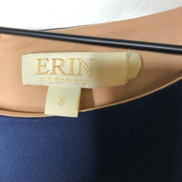 ERIN Fetherston Sleeveless Fit and Flare Cocktail Dress Navy Blue 8 - Picture 4 of 9